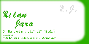 milan jaro business card